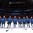 MONTREAL, CANADA - JANUARY 3: Finland players look on during the national anthem after a 4-1 relegation round win over Latvia at the 2017 IIHF World Junior Championship. (Photo by Andre Ringuette/HHOF-IIHF Images)


